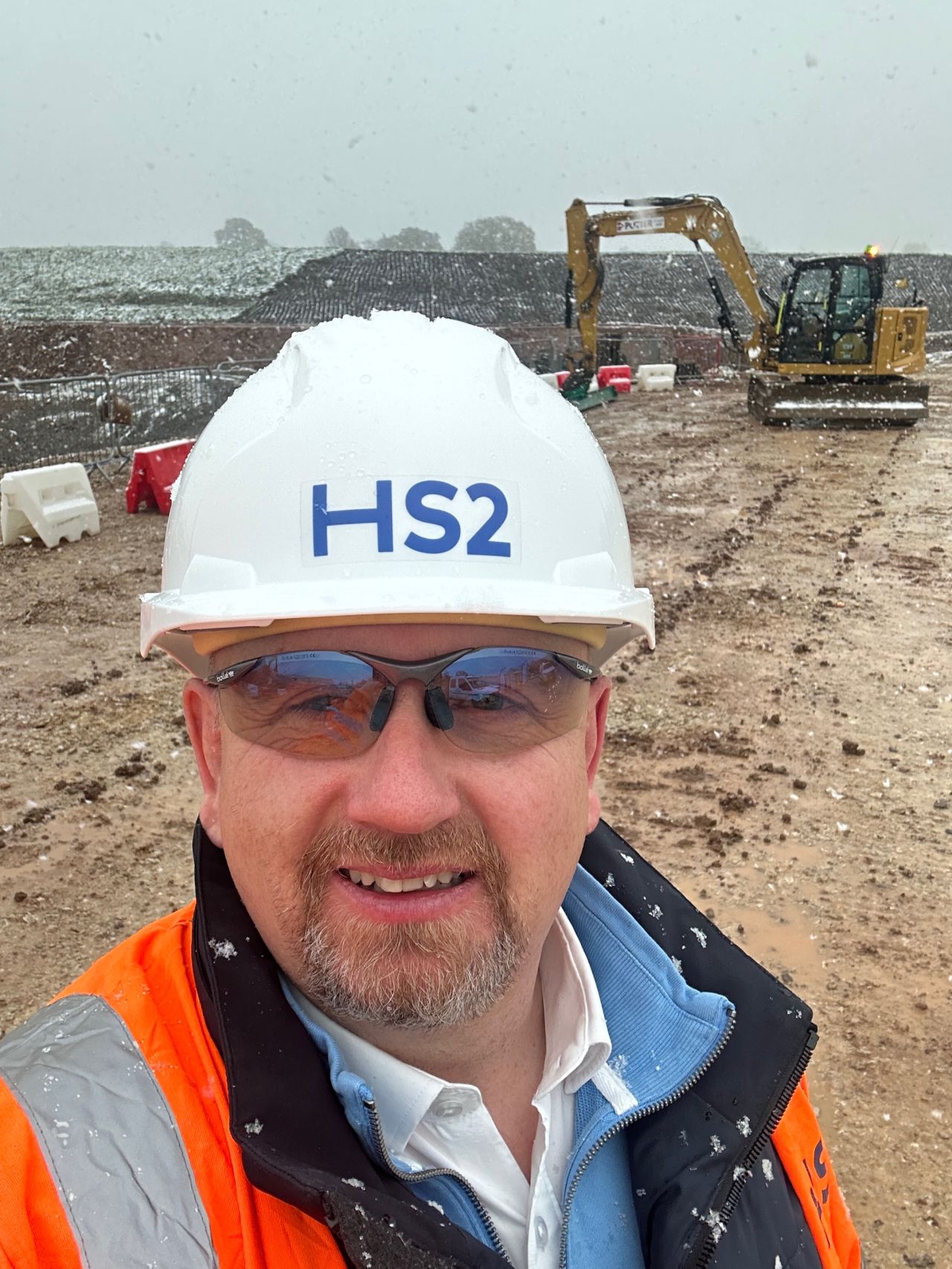 Health and safety consultant on-site at the HS2 project, supporting Paul Mulcair UK Ltd with compliance, risk management, and site safety inspections.